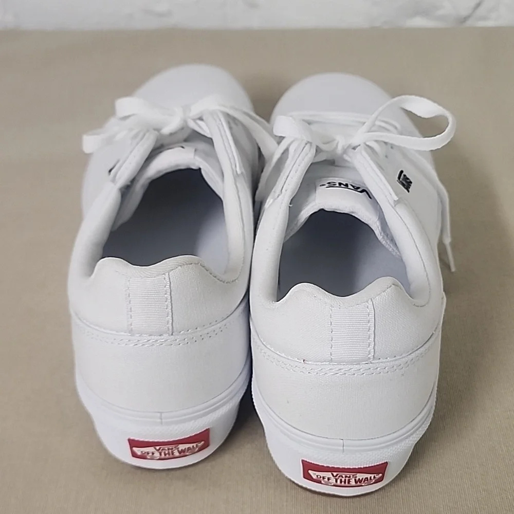 Van's Seldan platform lace-up style canvas white women's 9.5 shoes. - Picture 2 of 6